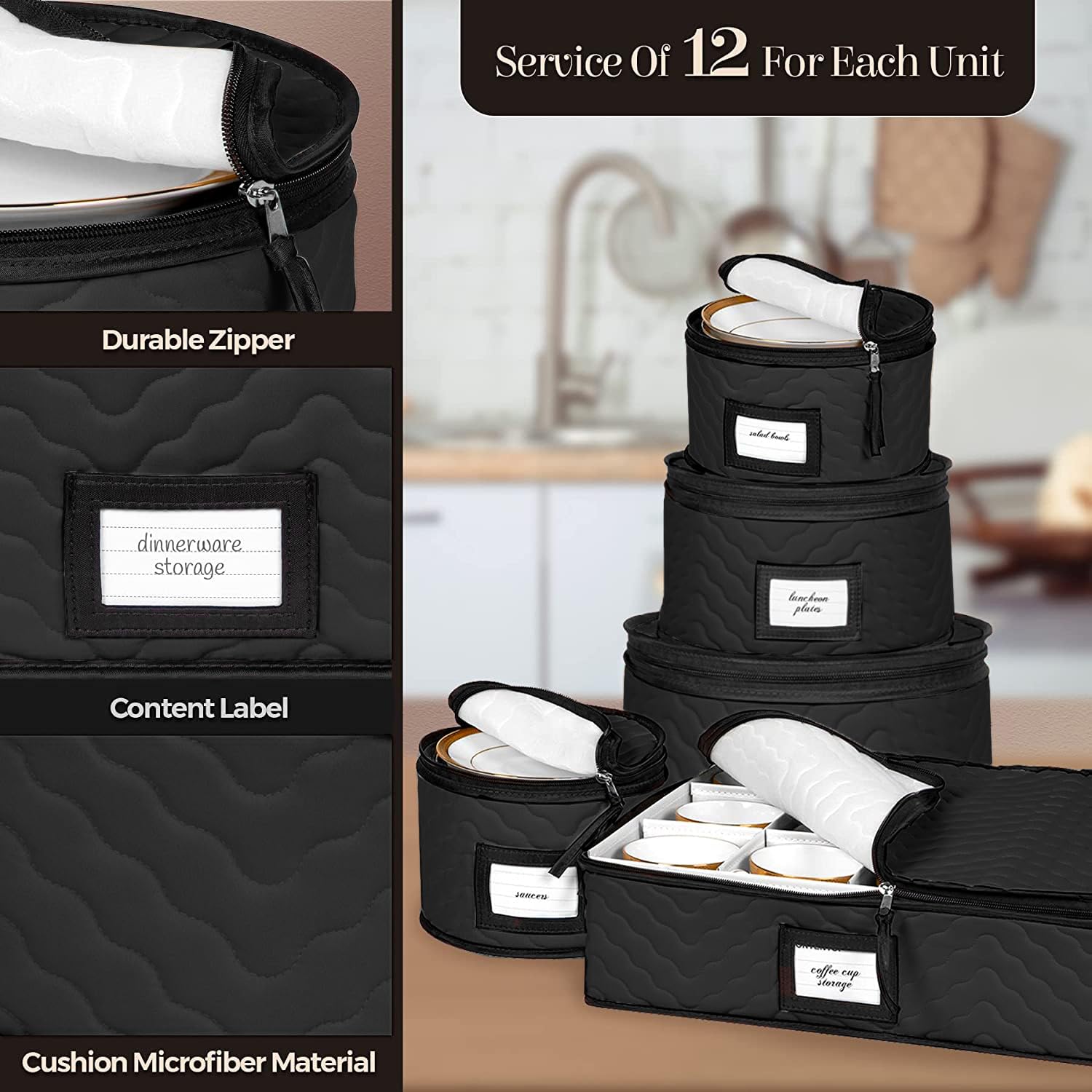 HOLDN’ STORAGE seasonal tableware storage keeps china organized.