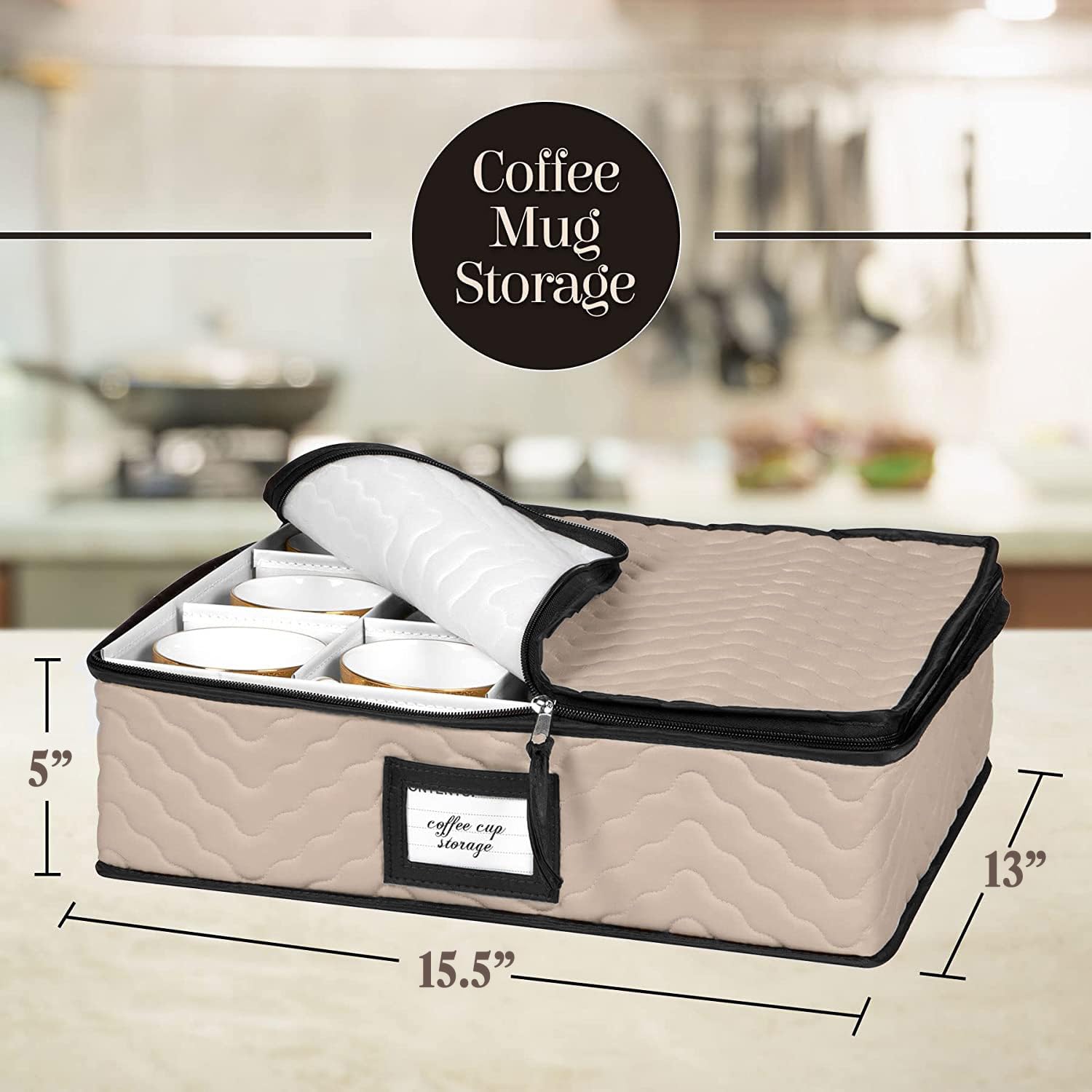 HOLDN’ STORAGE seasonal tableware storage keeps glasses and saucers organized