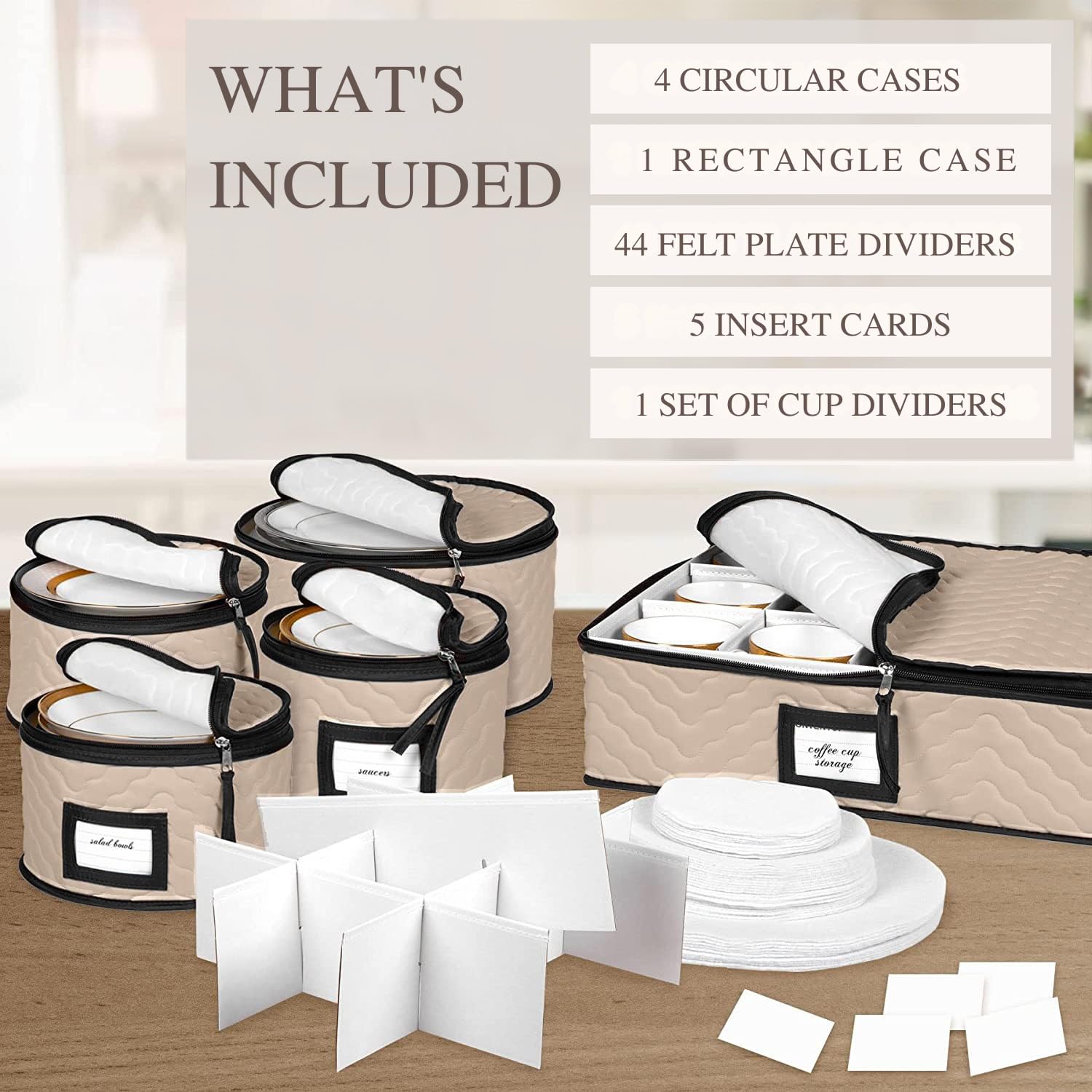 HOLDN’ STORAGE soft dividers protect glasses and plates during storage