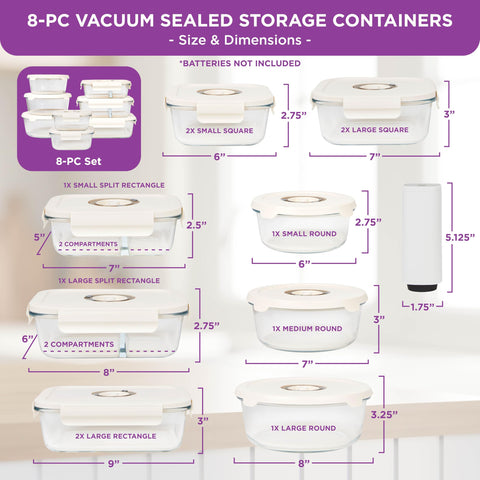 Holdn’ STORAGE 800ml square vacuum glass container with stackable design