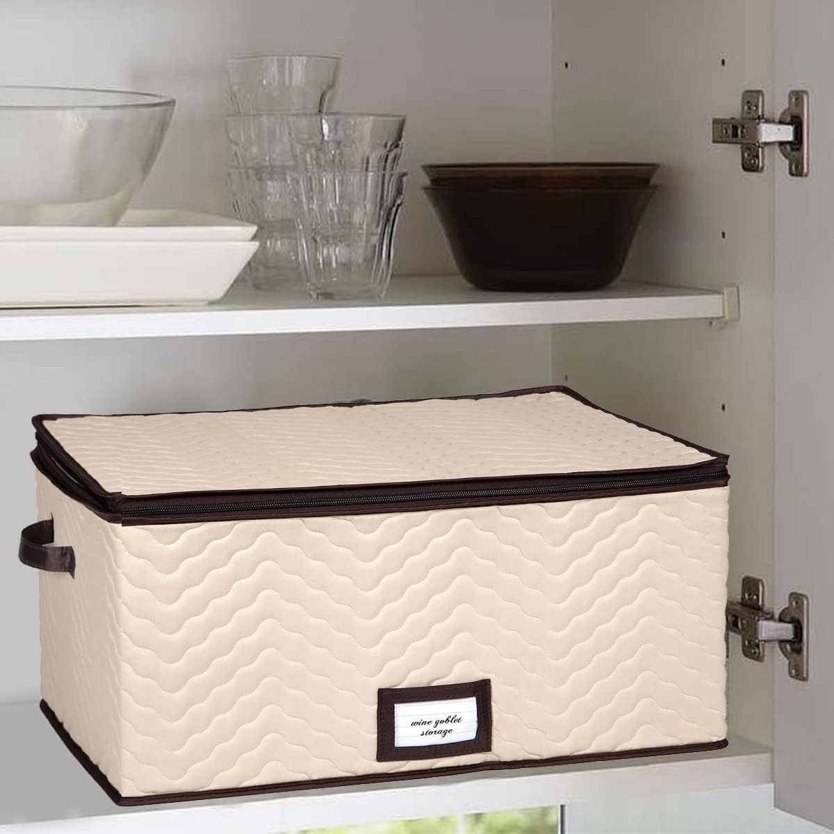 HoldnStorage compartmental layout keeps glassware organized and reduces clinking.
