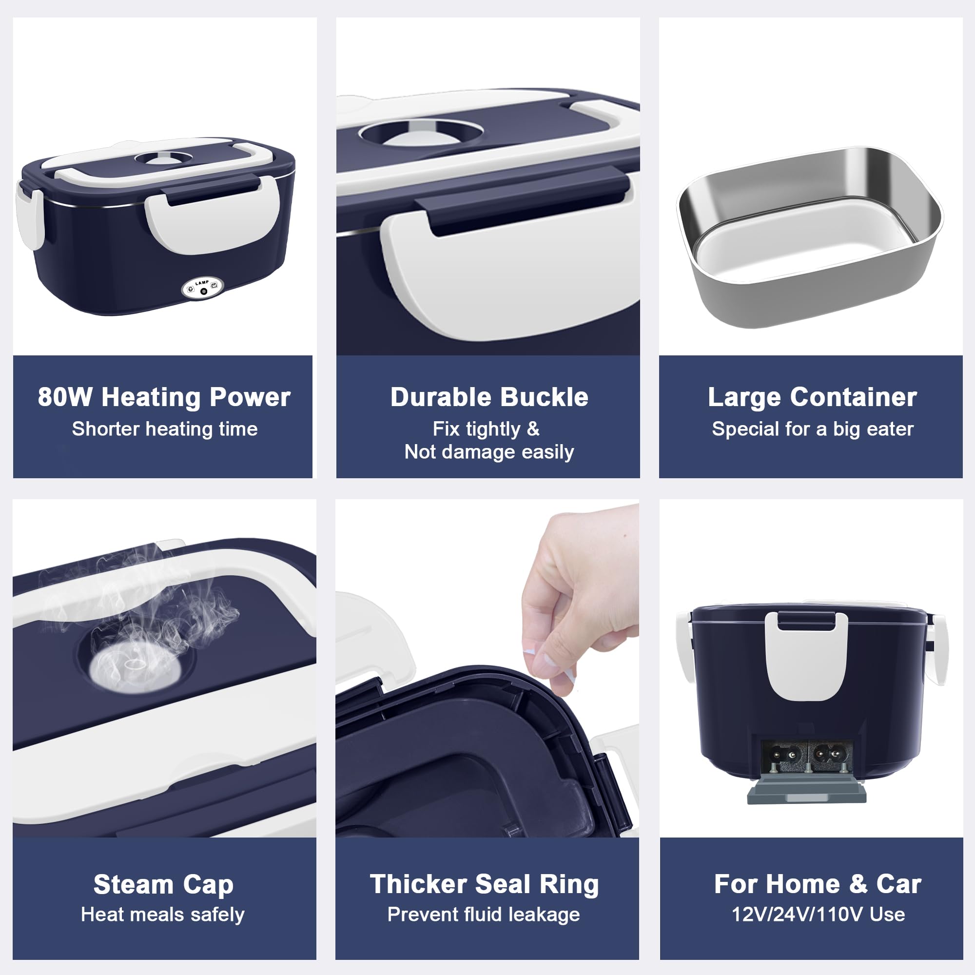 HOLDRUBY lunch box with insulated bag for portable warmth