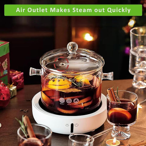 HOLIBAN double-handle glass saucepan designed for secure grip during safe stovetop cooking.