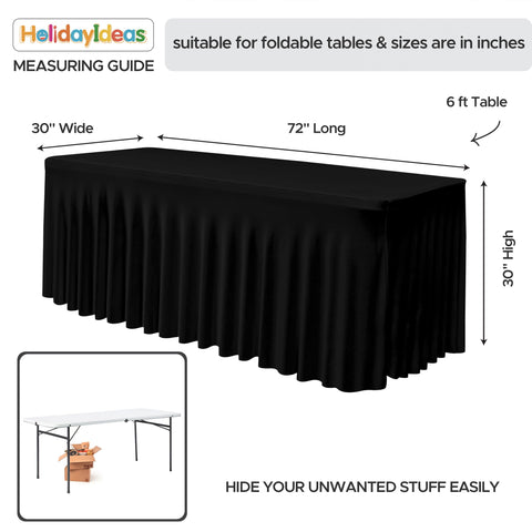 HolidayIdeas bundle includes two fitted skirts for a complete 6ft table setup