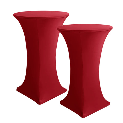 HolidayIdeas dark-red cocktail table cover in 2-pack, ready for events