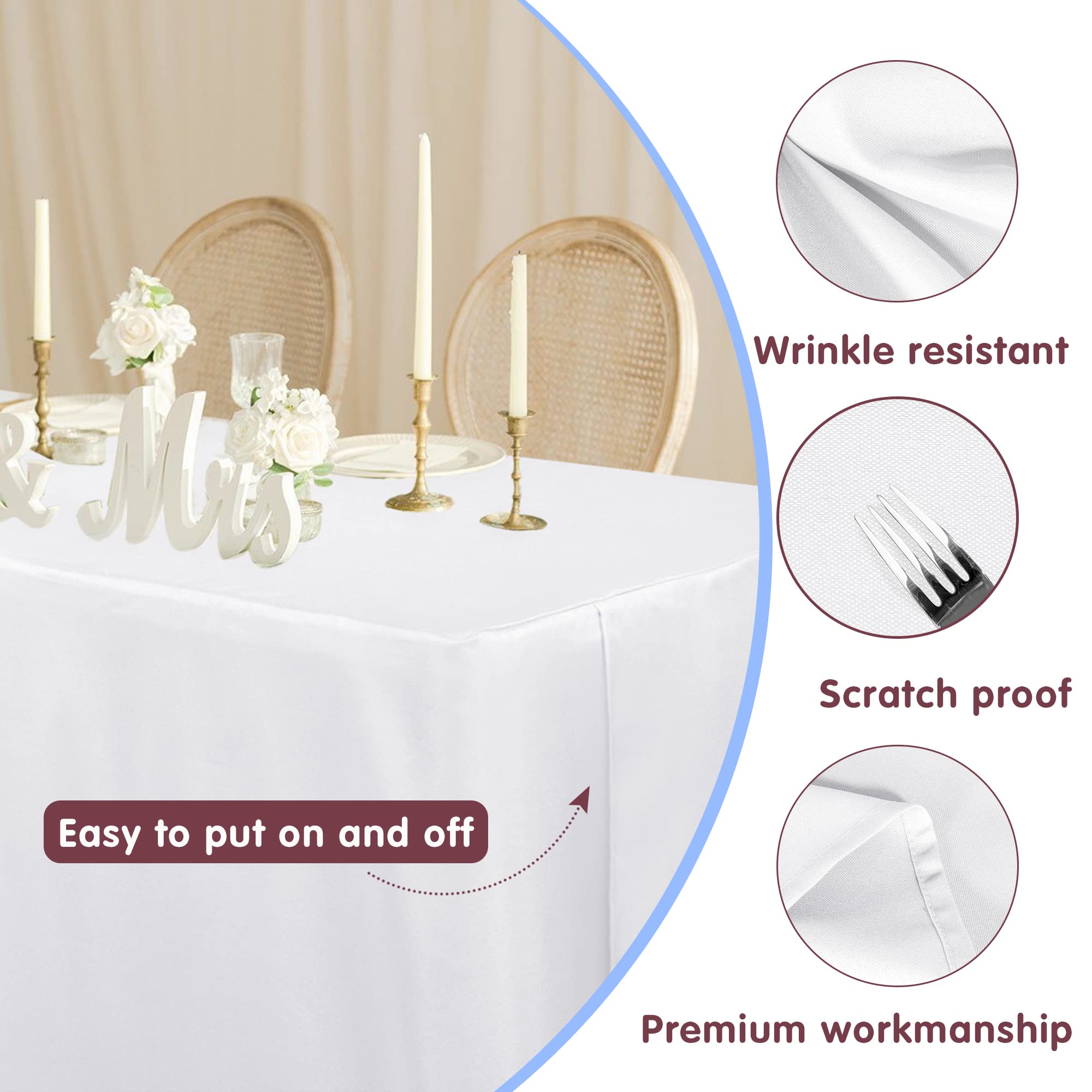 HolidayIdeas fitted white tablecloth showcases elegant dining presentation for events.