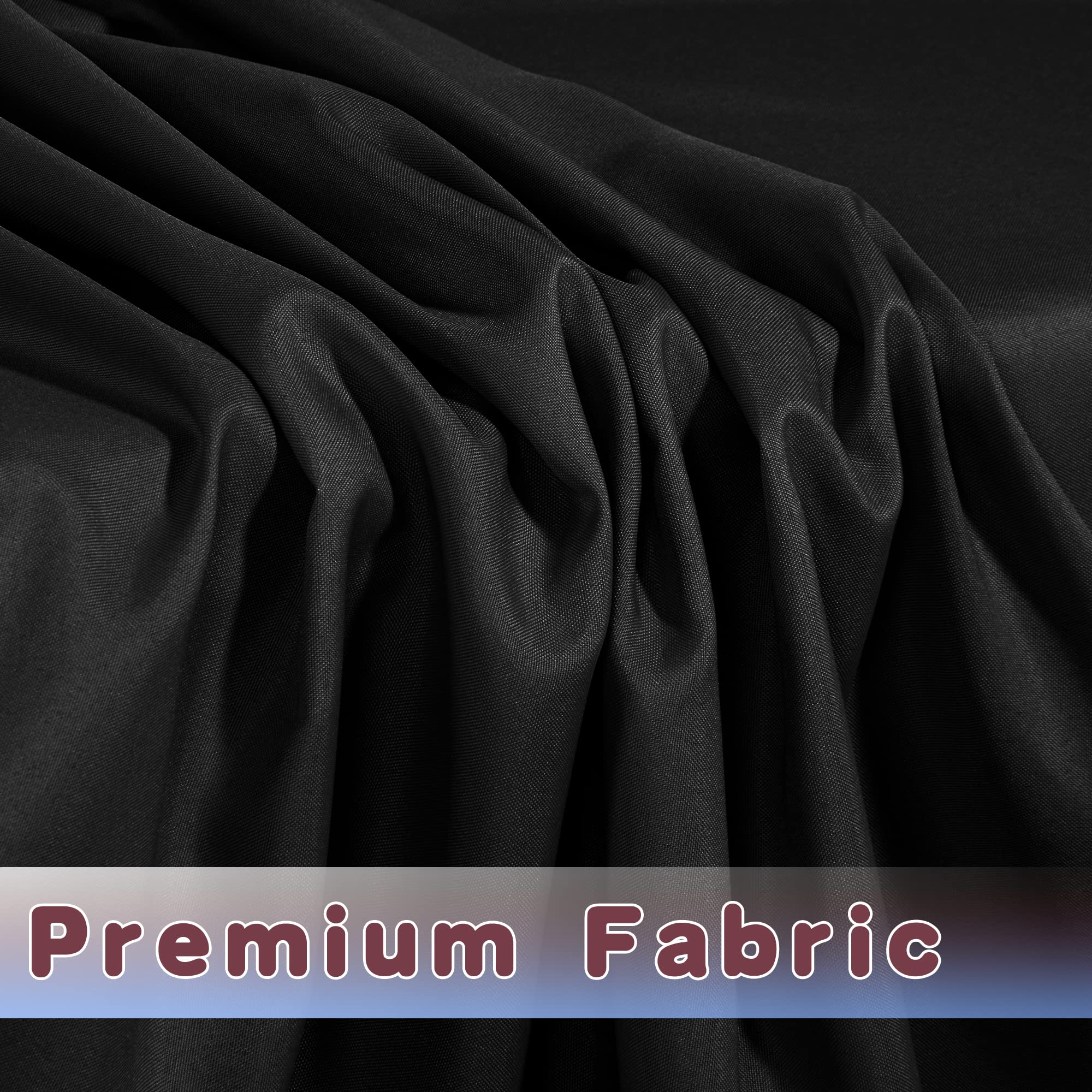 HolidayIdeas machine-washable tablecloth in black for easy cleanup