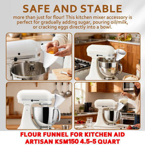 HolidayMap spill-proof spout helps prevent countertop messes when adding dry ingredients.