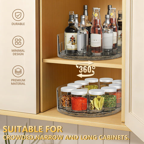 Holinwa rectangular turntable design fits narrow fridge shelves