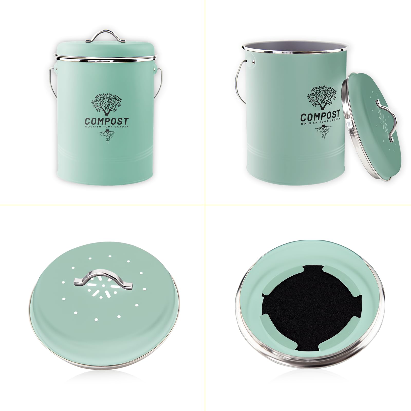 Holismo rust-resistant coating protects the bin in busy kitchens for long-lasting use.