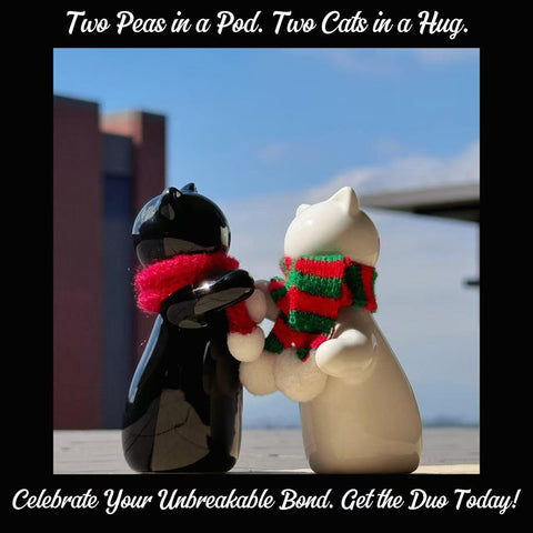 Holitika cat salt pepper set offers durable finish and easy pour for everyday meals.