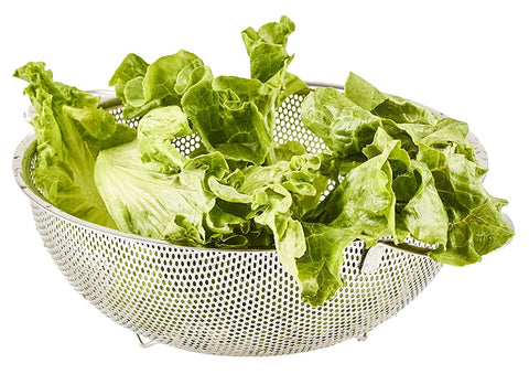 HÖLM strainer in kitchen sink perfect for rinsing vegetables and quinoa