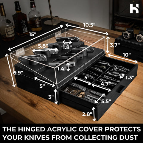 Holme & Hadfield Armory Pro felt lined drawer reduces scratches while organized