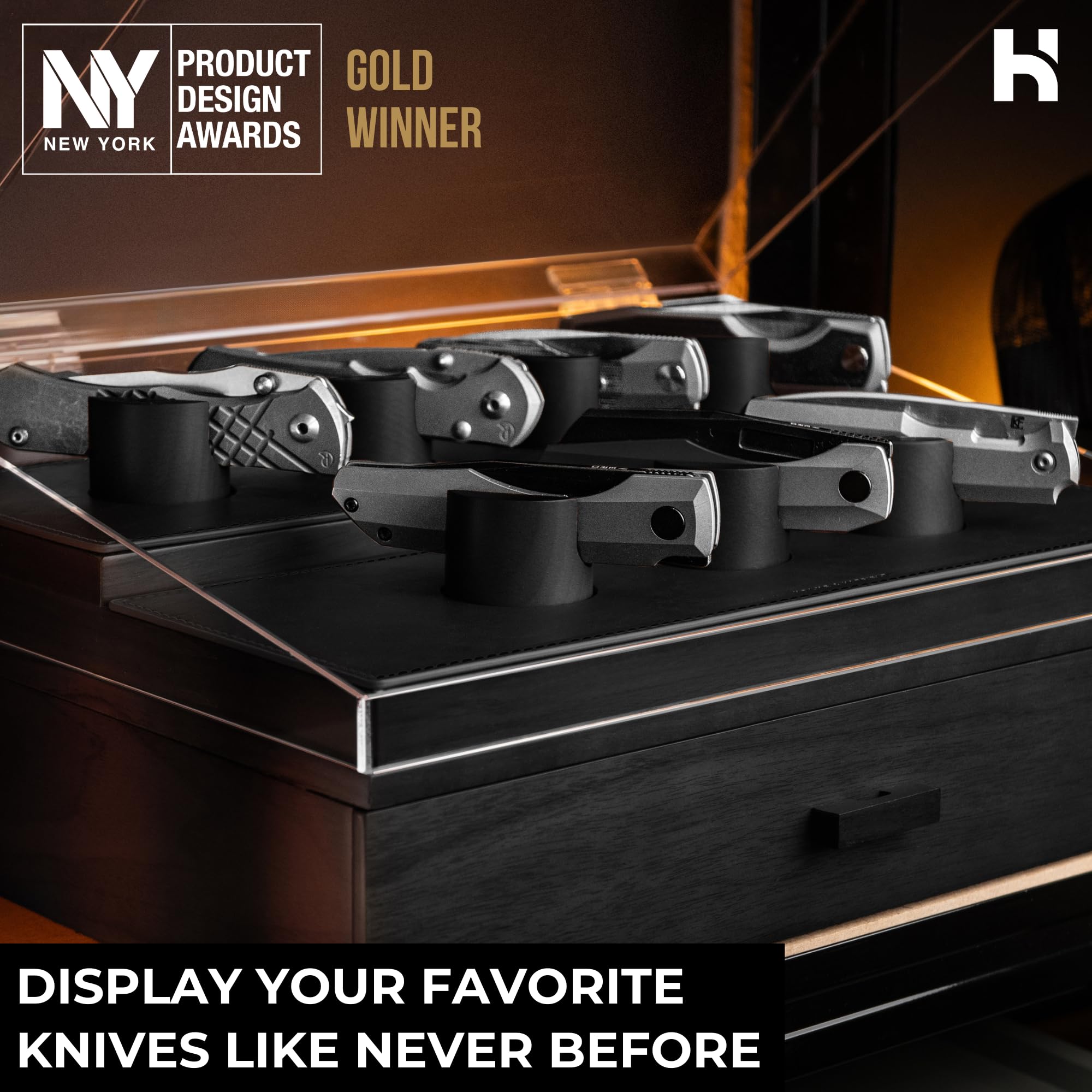Holme & Hadfield Armory Pro seven-post display highlights top collection knives