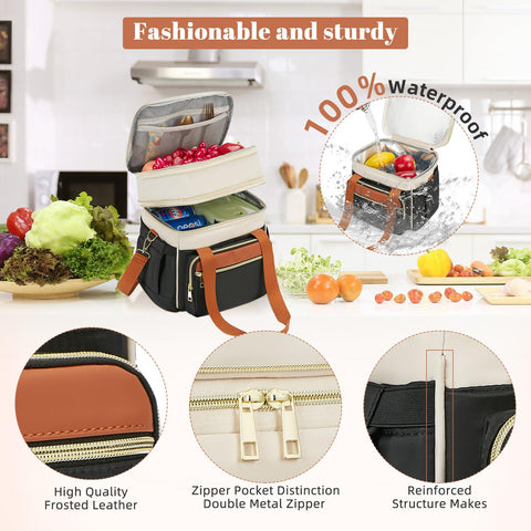 Holuxer lunch bag with 6mm insulation to maintain temperature for hours.