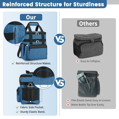 Holuxer insulated lunch bag offers side pockets for small accessories.
