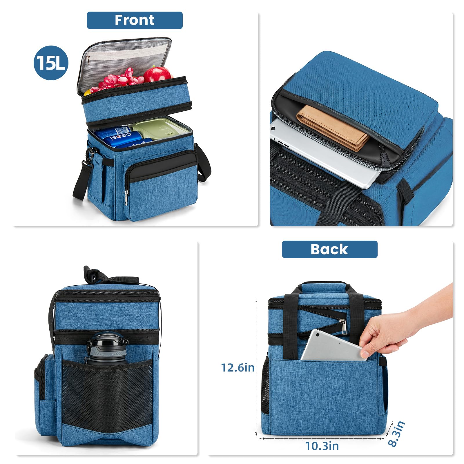 Holuxer insulated lunch bag features a sleek skeleton structure for a premium look.