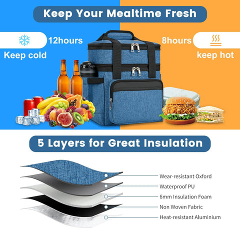 Holuxer lunch bag with handle and strap offers versatile carrying options