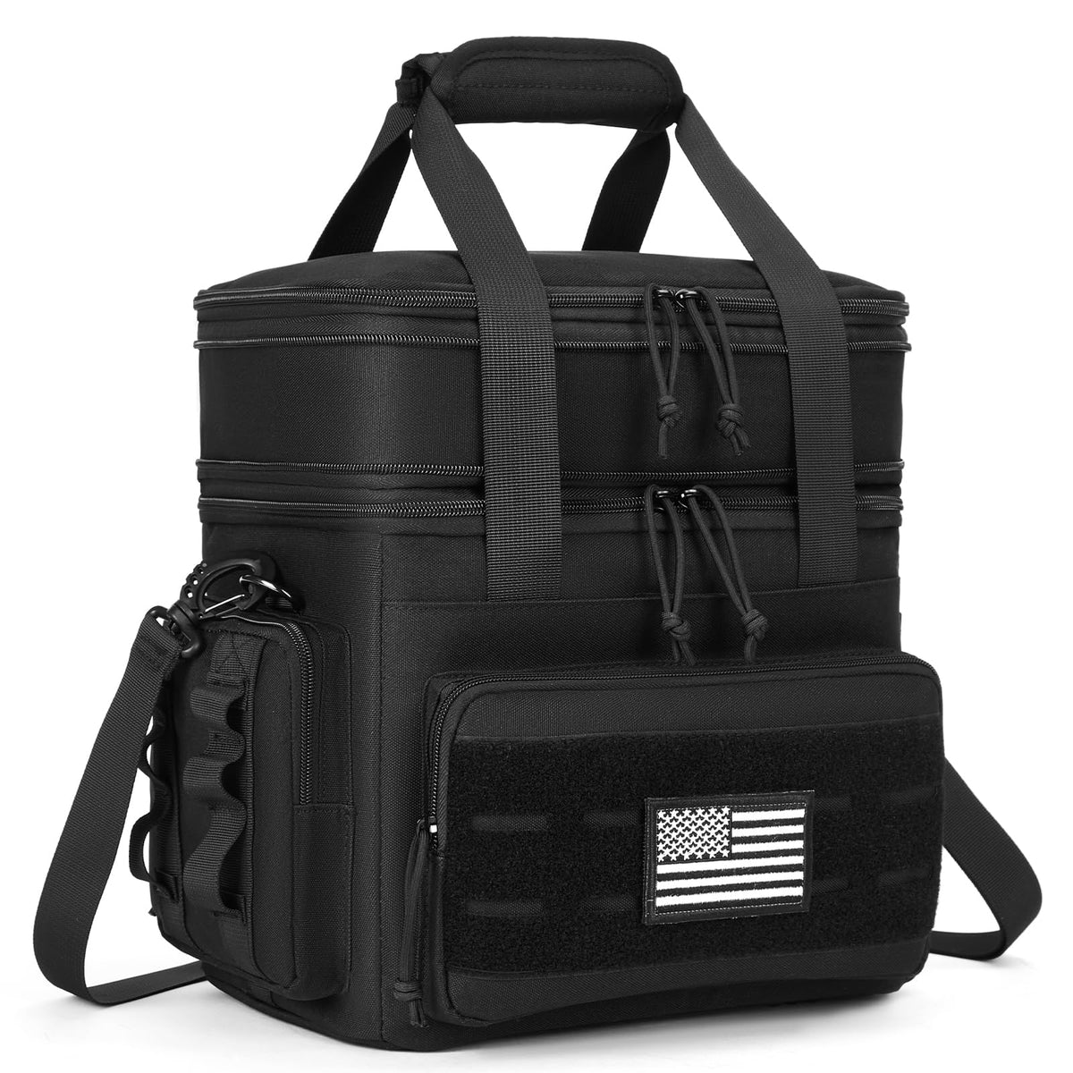 Holuxer tactical lunch bag front view, compact for daily commuting and easy packing