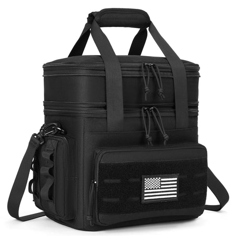 Holuxer tactical lunch bag front view, compact for daily commuting and easy packing