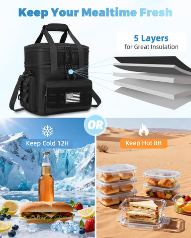 Holuxer lunch bag insulation liner keeps food fresh and temperature steady