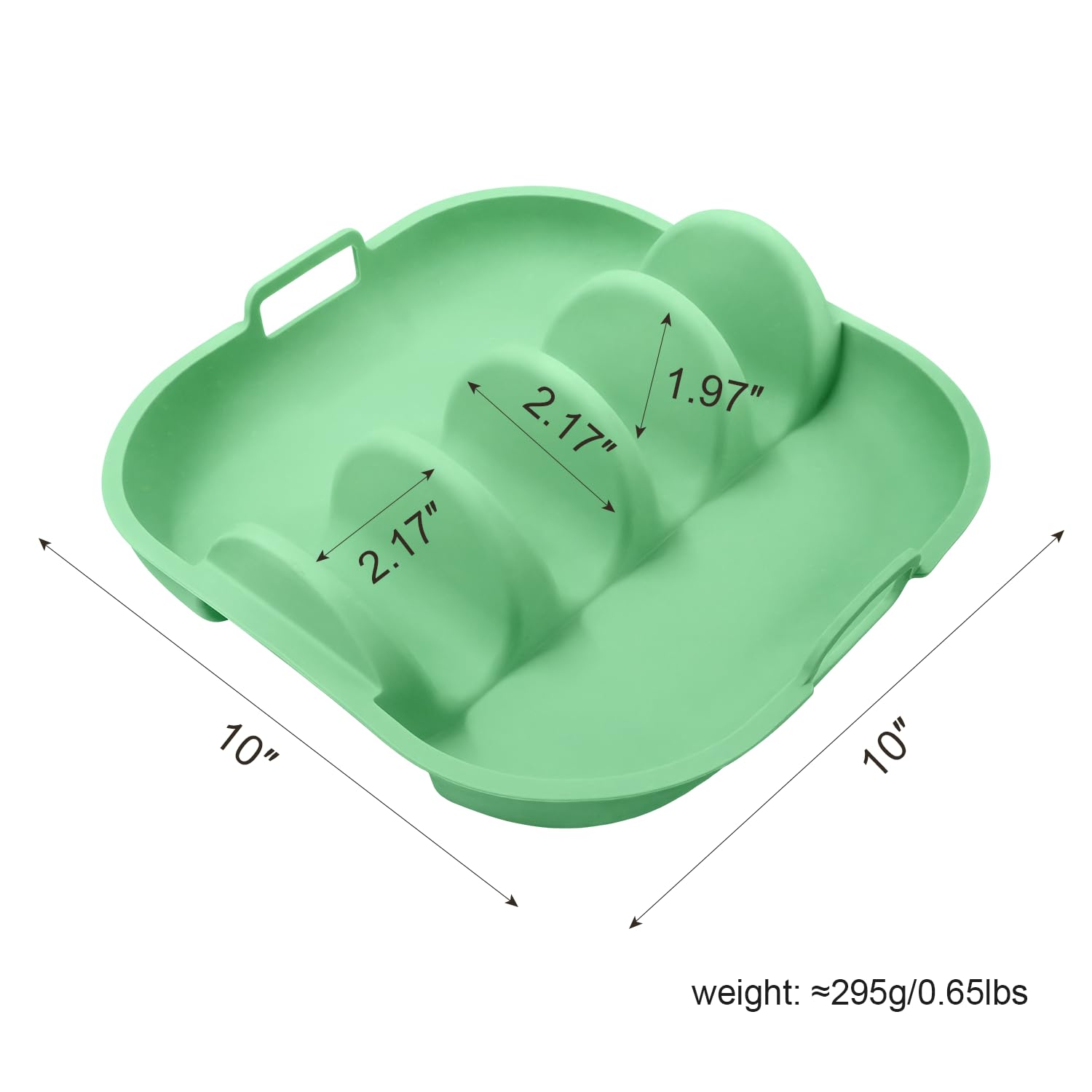 Holyenten 10-inch taco tray shows dimensions for confident plating and side space.