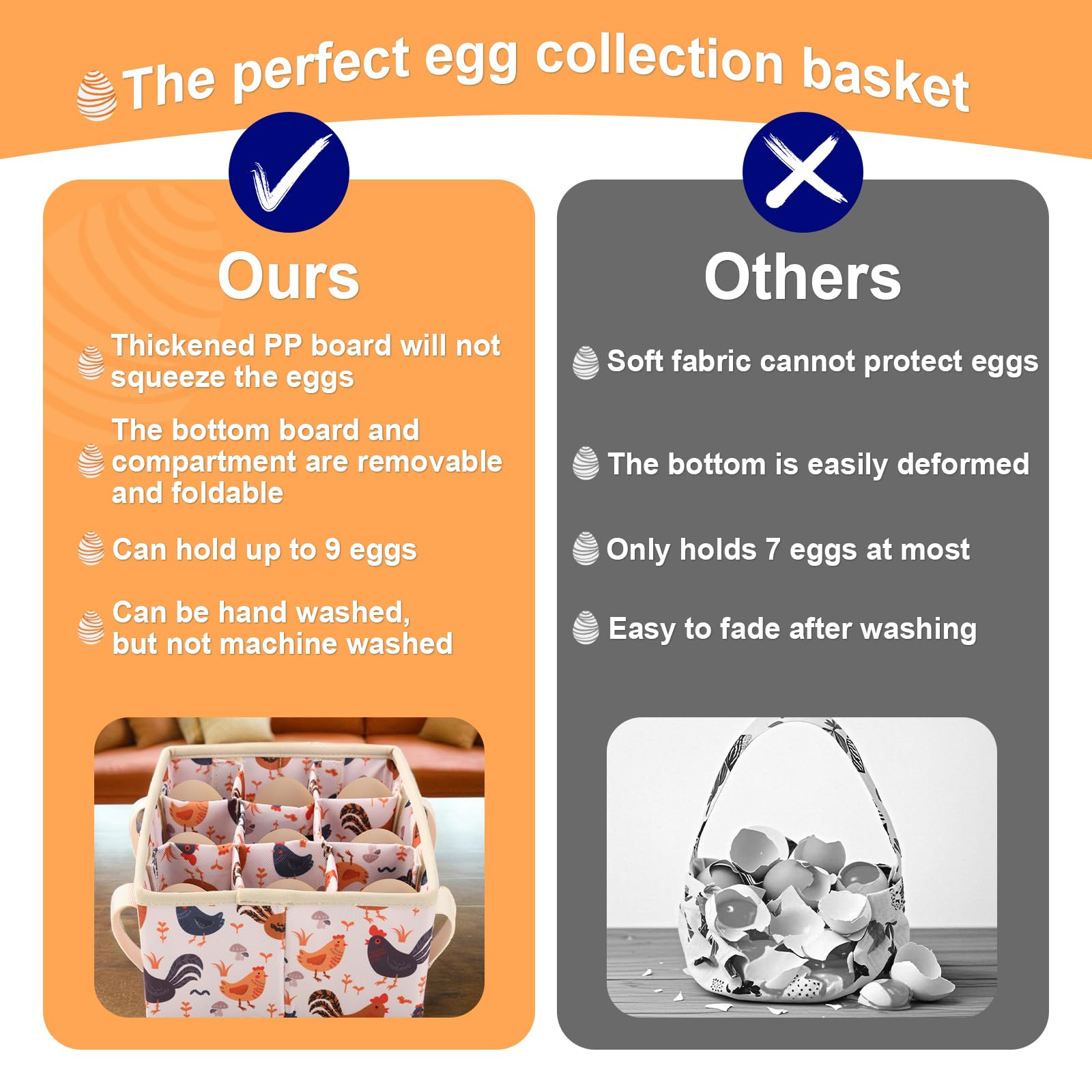 Homakover bottom-pp-board reinforcement protects eggs during transport.