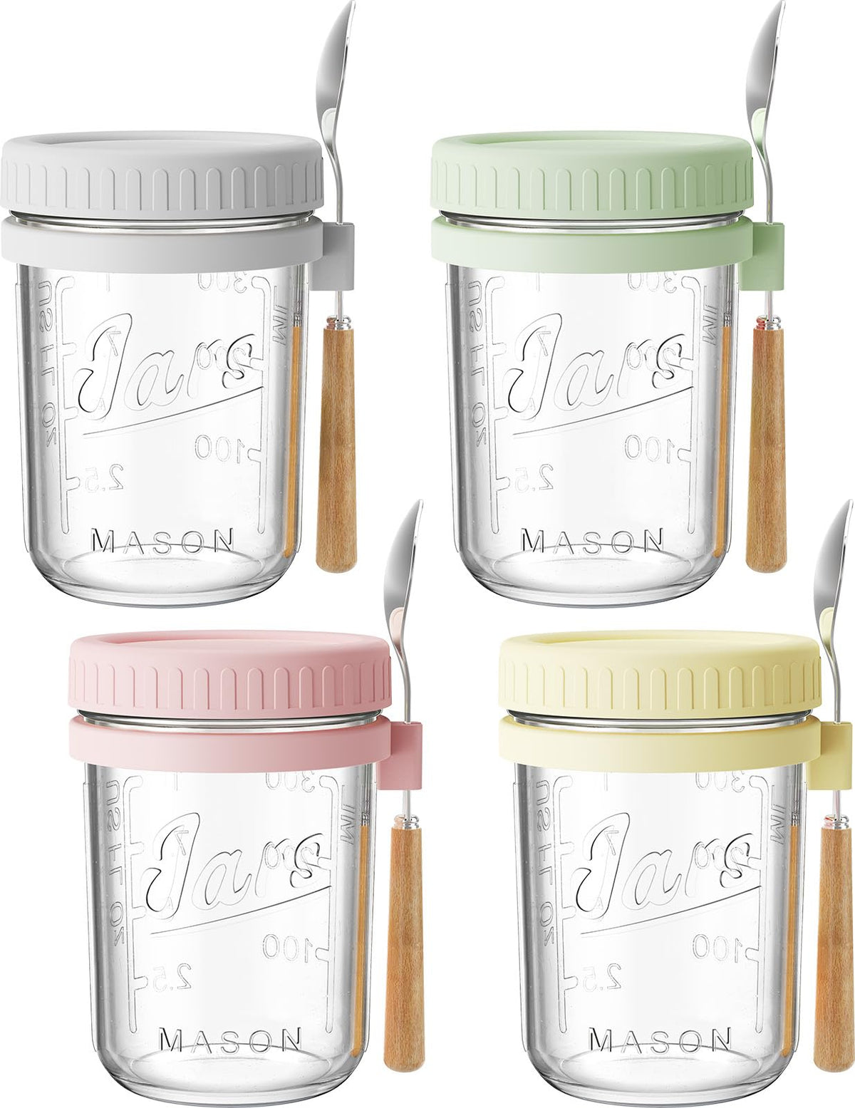 HomArtist 16oz overnight oats jar with lid showing clean, secure storage