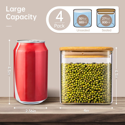 HomArtist jar with bamboo lid – wide mouth for easy filing and refilling