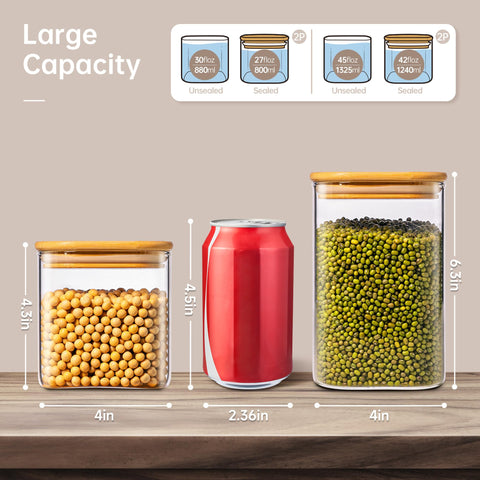 HomArtist 42oz jar showing contents clearly for pantry planning and refills