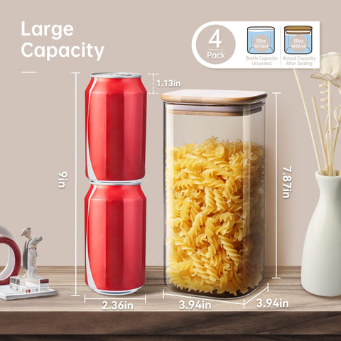 HomArtist 53oz jars with wide mouth for easy refilling and pouring.