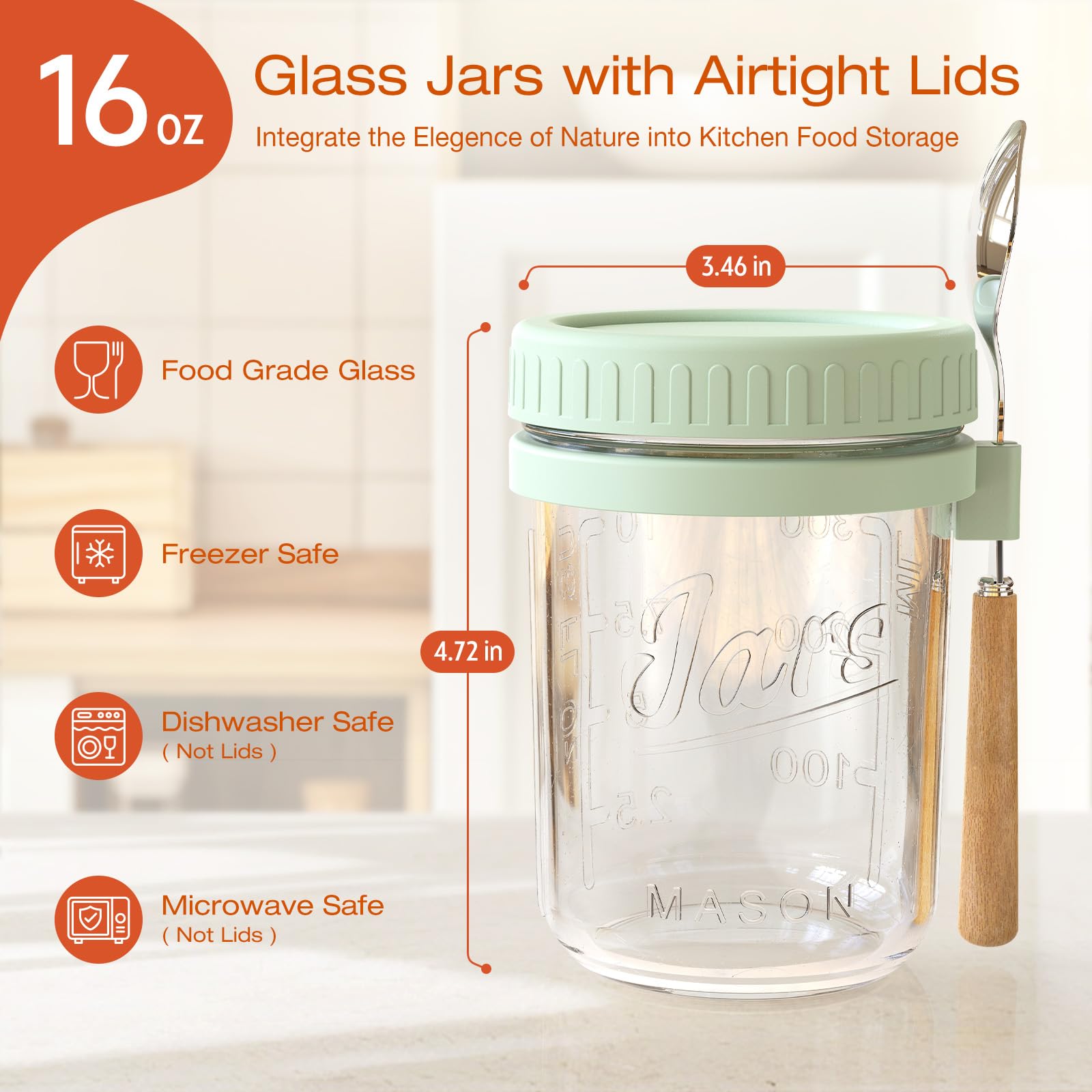 HomArtist airtight silicone gasket lid keeps contents fresh and spill-free