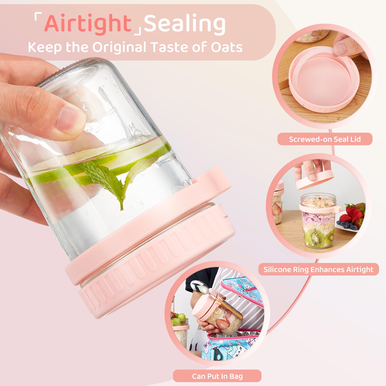 HomArtist dishwasher-safe glass jars, top rack friendly, convenient for busy mornings.
