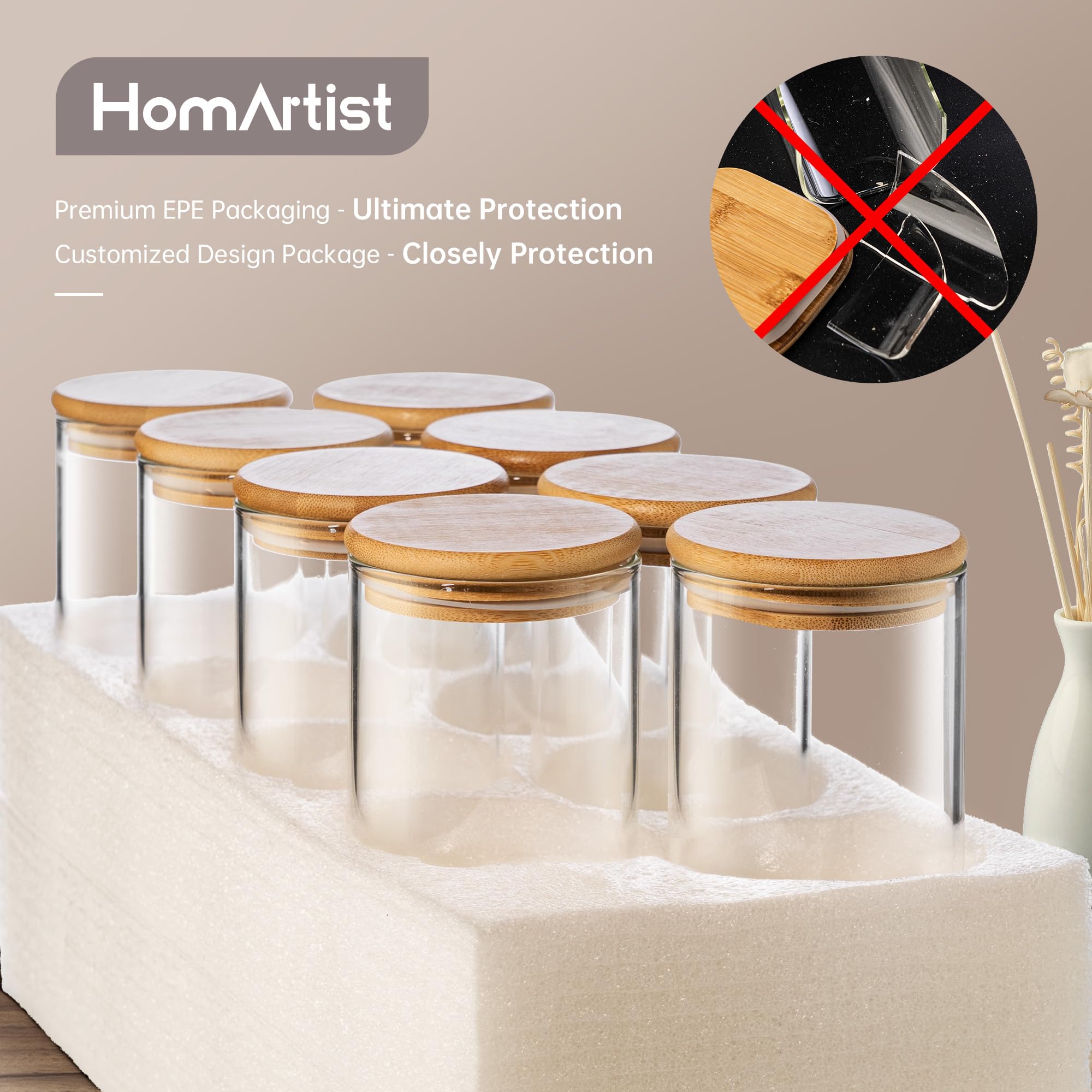 HomArtist glass jars are dishwasher safe and fridge friendly.
