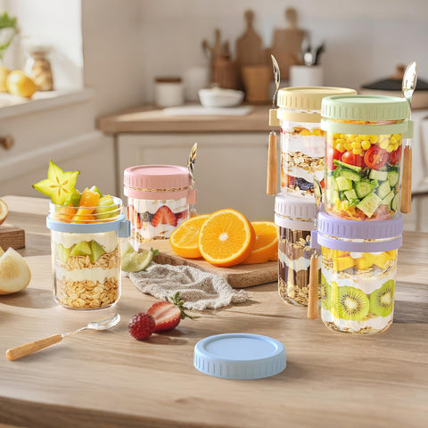 HomArtist dishwasher-safe jars simplify cleanup after meal-prep sessions.