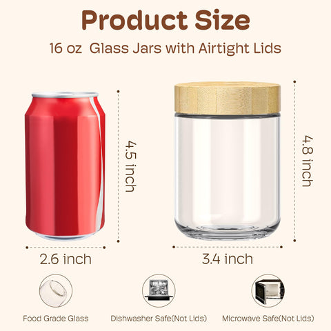 HomArtist glass jars with bamboo lids provide stylish airtight storage for fresh snacks