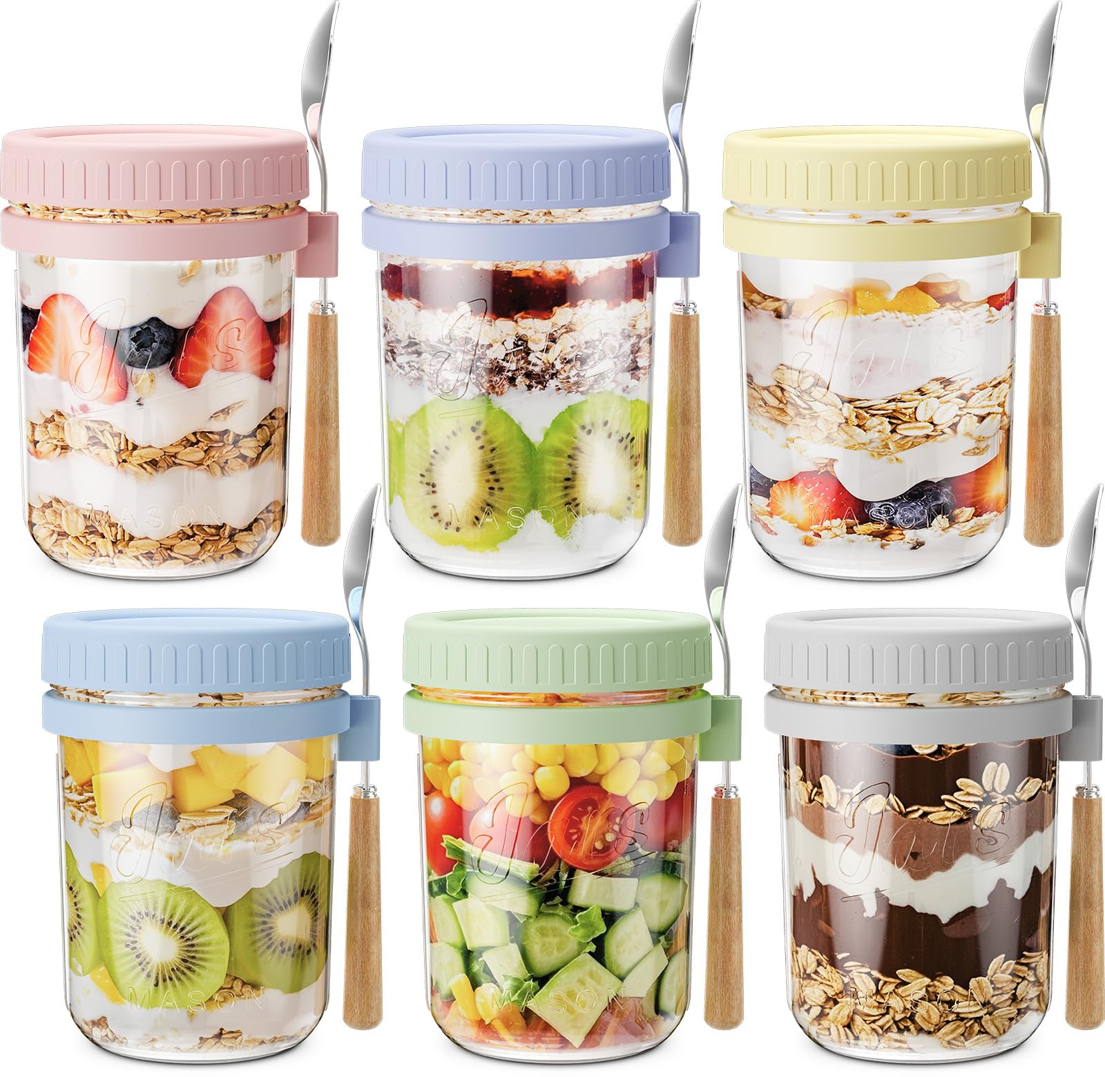 HomArtist versatile jar for oats, yogurt, chia pudding, or salads.