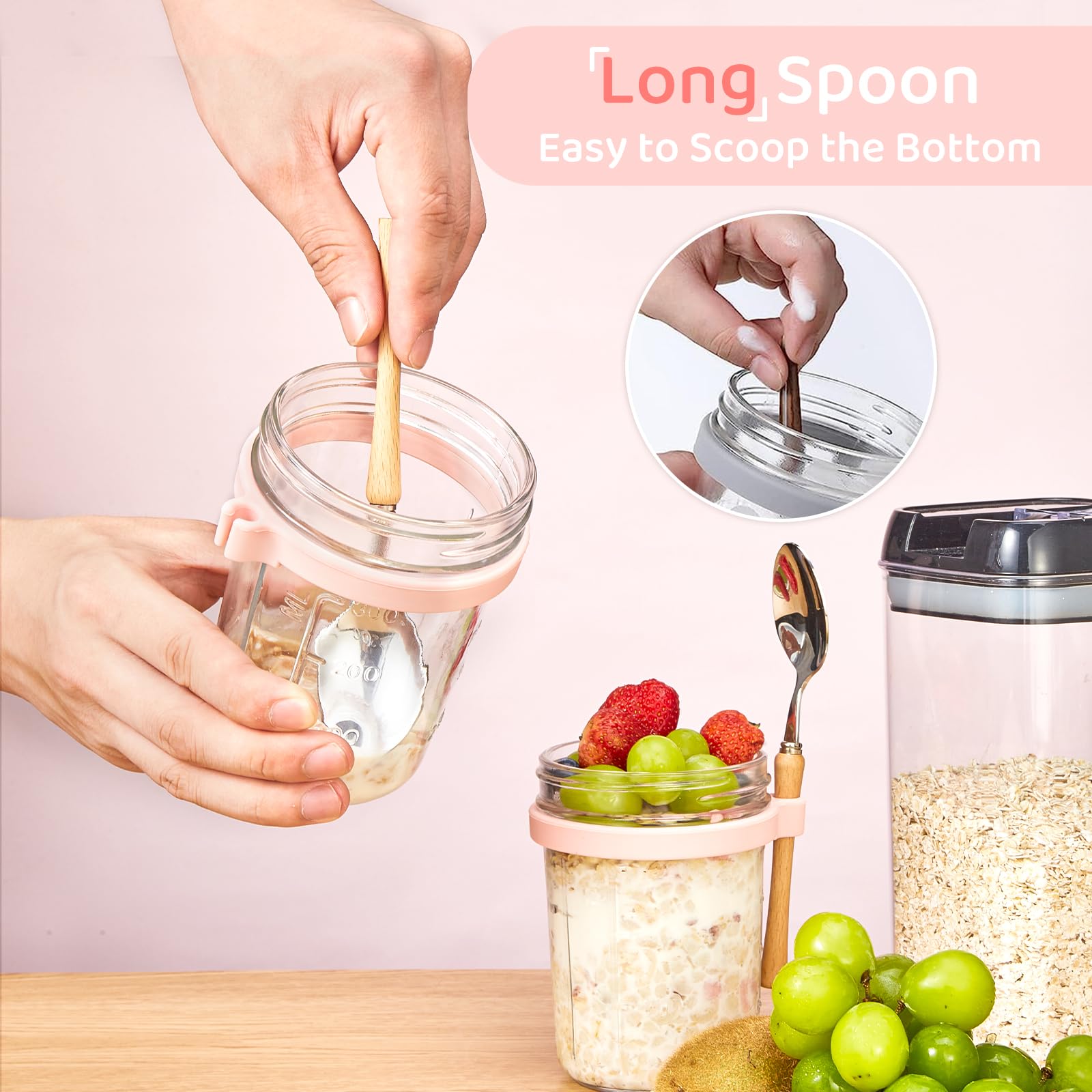 HomArtist screw-lid with silicone seal for leak-proof storage during transportation.