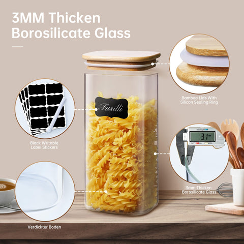 Close-up of thick borosilicate glass and durable jar walls for everyday use
