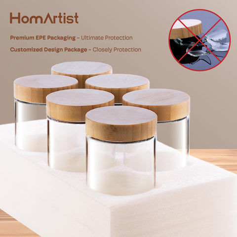 Dishwasher top rack safe HomArtist jar on kitchen shelf
