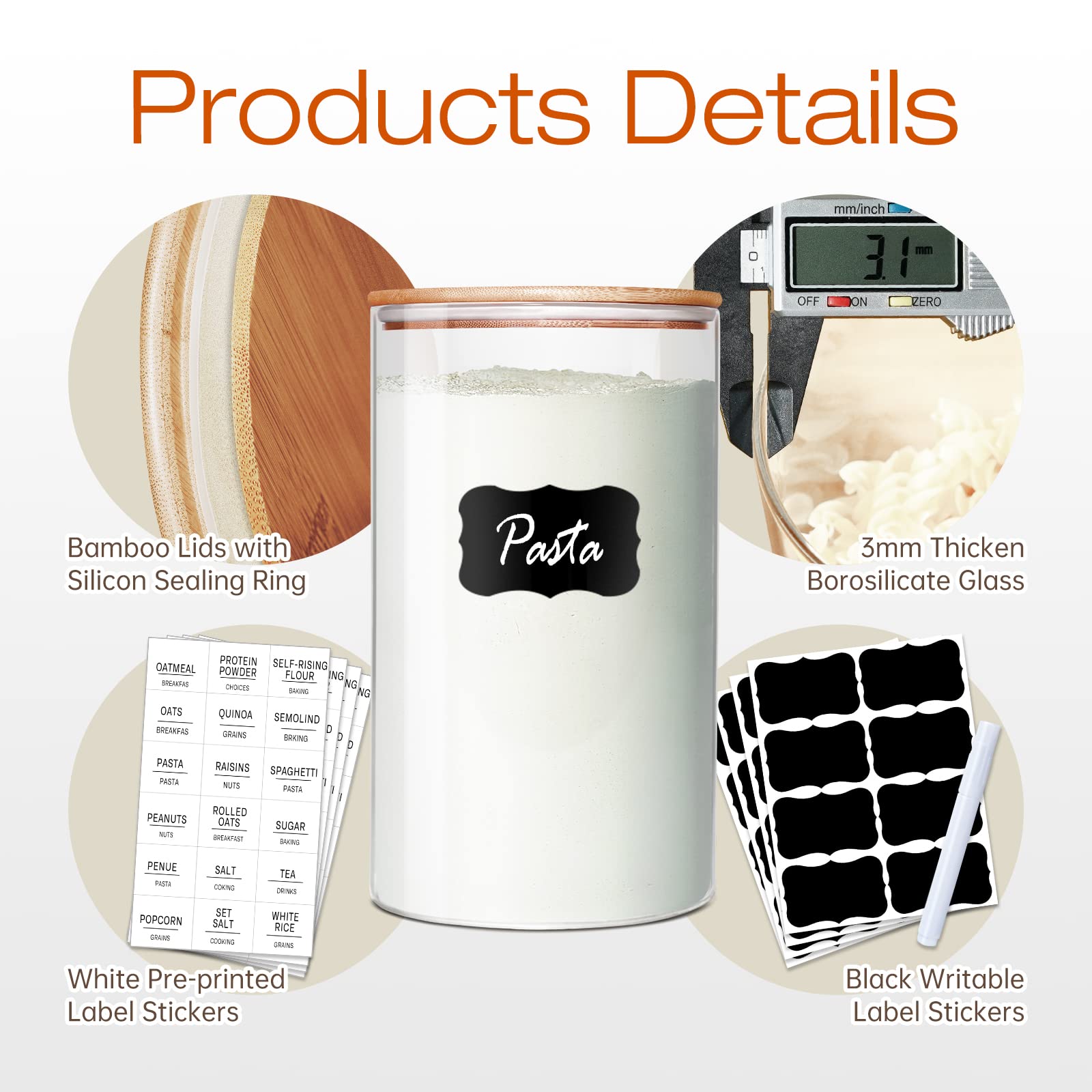 HomArtist wide-mouth glass jar open for easy refilling and cleaning.