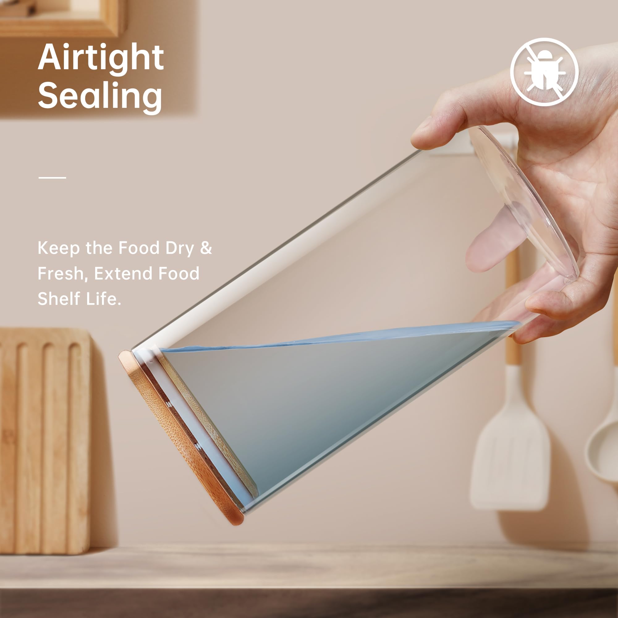 HomArtist wide-mouth opening allows easy refilling and scooping