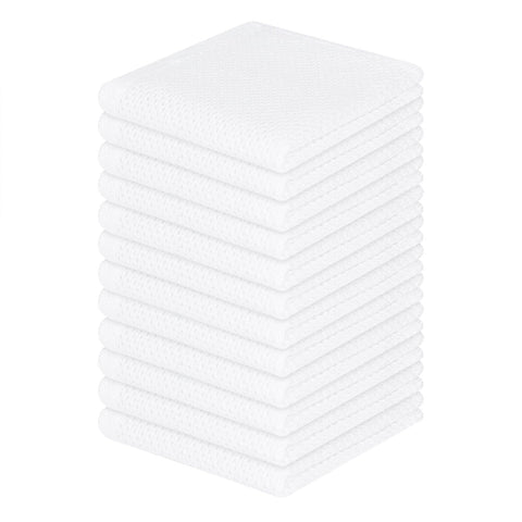 Homaxy 100% cotton waffle dishcloths in white flat lay, soft and inviting.