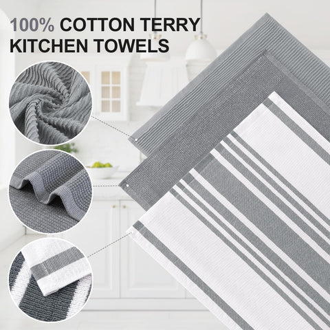Homaxy 18x28 kitchen towels six-pack ideal for large spills and quick drying.