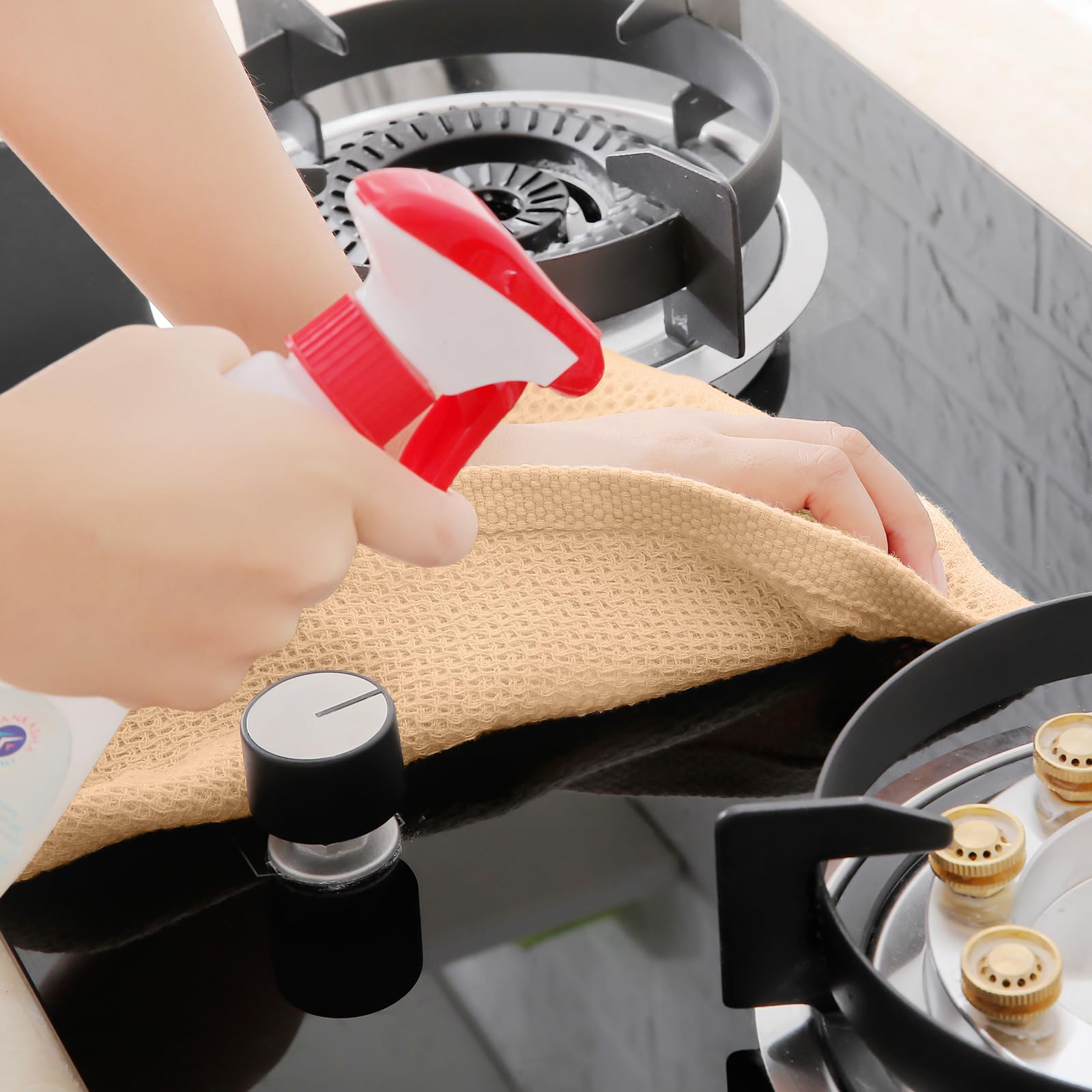 Homaxy 4-pack cotton towels provide color-coordinated, versatile kitchen essentials.