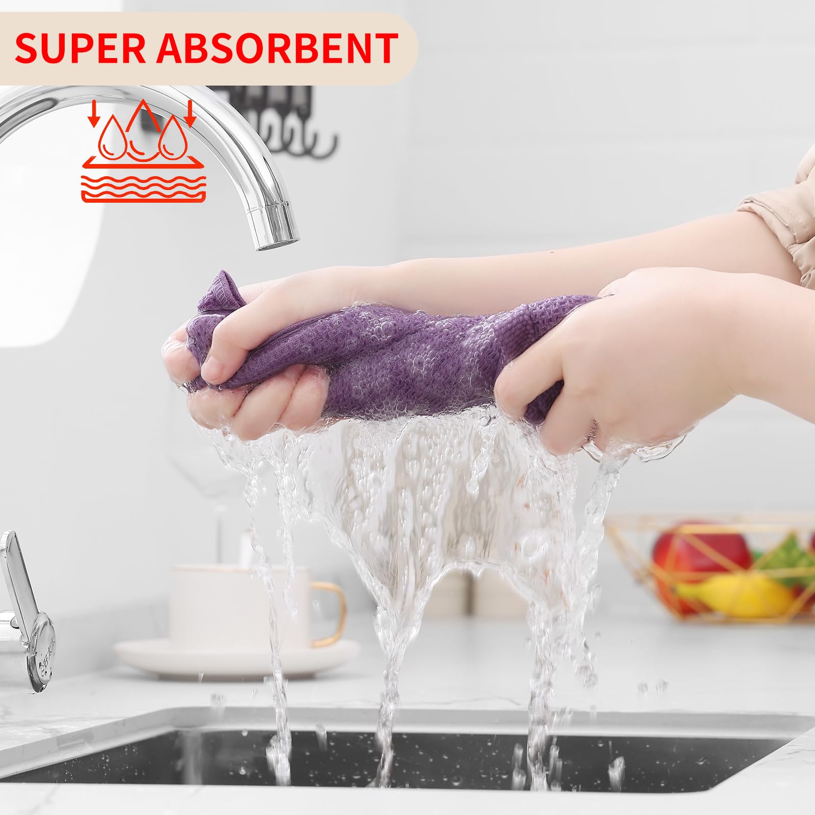 Homaxy quick-dry dishcloths ready for busy kitchen cleanup tasks.