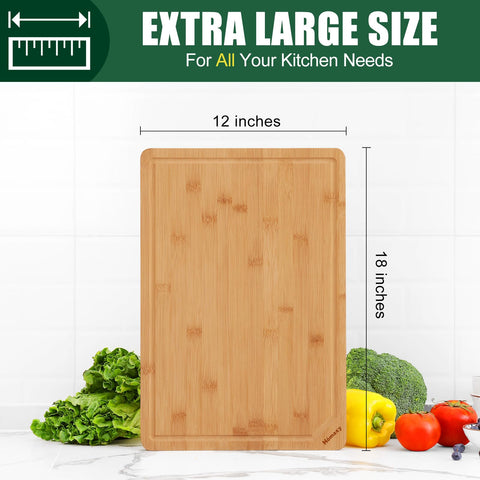 Homaxy bamboo cutting board juice groove close-up showing liquid containment