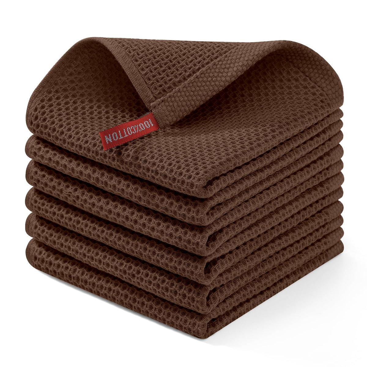 Homaxy coffee dishcloth showing waffle weave for gentle cookware drying