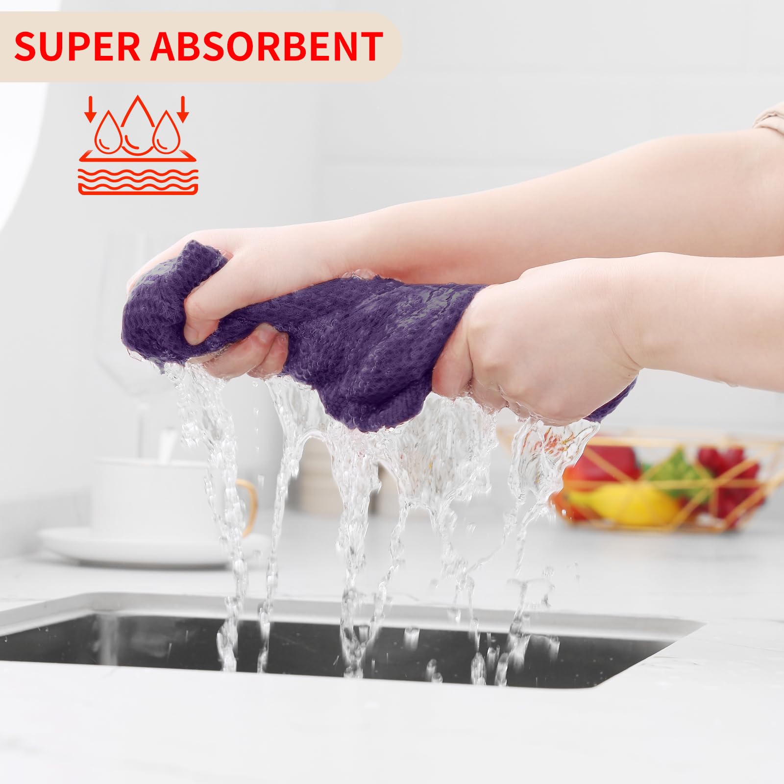 Homaxy 100% cotton dish cloths with soft touch and absorbency