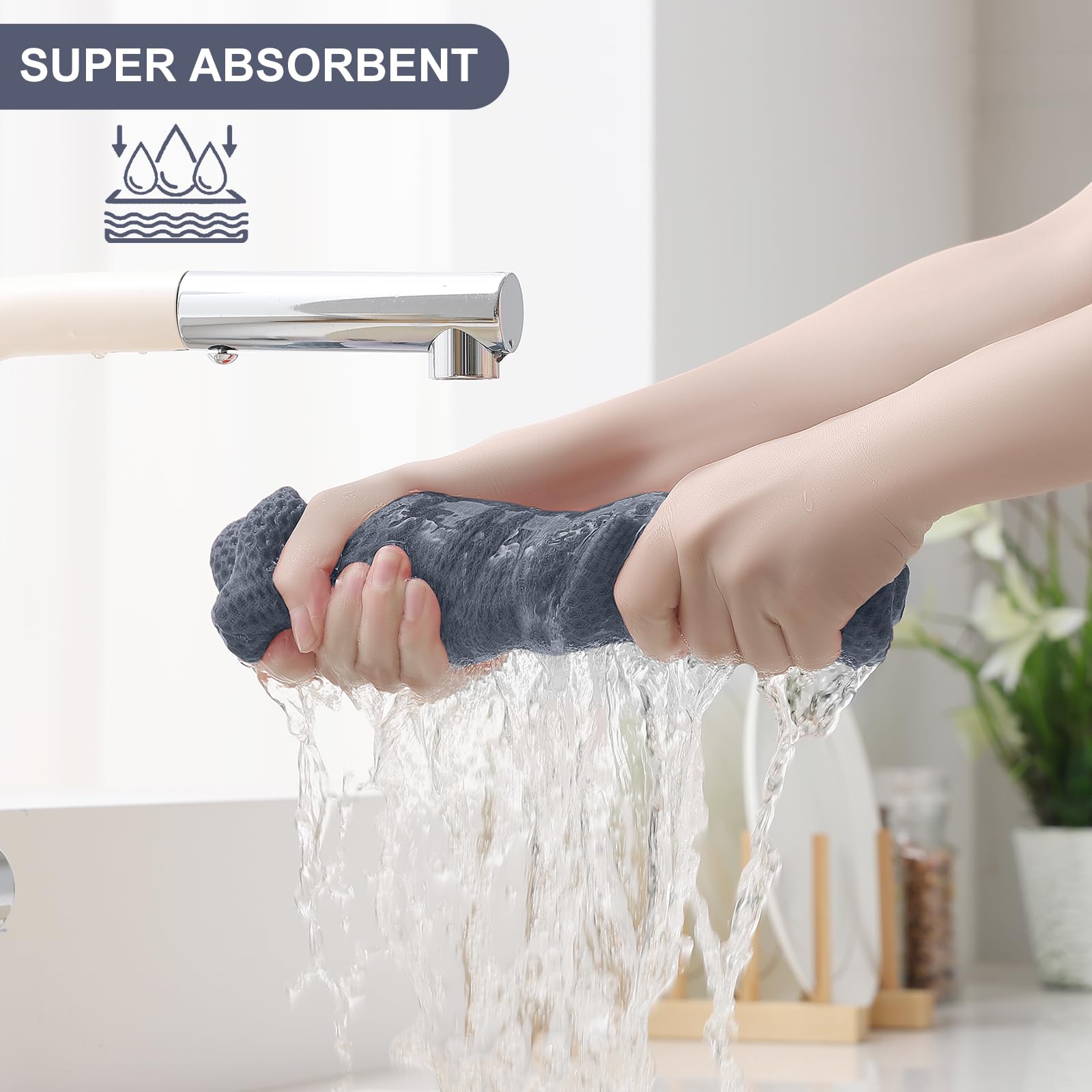 Homaxy 13x28 dish towel, large for drying dishes and pans.